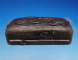 Silverplate Jewelry Box with Applied Animals Insects Partial Gilt 3 1/8" (#8987)