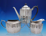 Lebkuecher Sterling Silver Three Piece Tea Set with Ebony Handle (#4491)