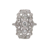 18k White Gold 3/4ct TW Genuine Natural Diamond Filigree Ring Size 6.5 (#J7167)
