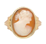 10k Yellow Gold Genuine Natural Shell Cameo Ring Size 5.25 Jewelry (#J7273)