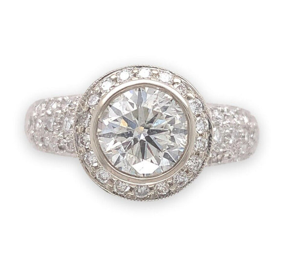 18k 1.55 Carat Genuine Diamond Engagement Ring with GIA Report 2.55cttw (#J6741)