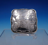 Dutch Sterling Silver Box Square Hand Engraved .84 ozt. 1/2" x 2" (#4939)