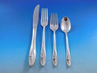 Sculptured Rose by Towle Sterling Silver Flatware Set 6 Service 24 pieces