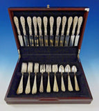 Rose by Stieff Sterling Silver Flatware Set For 12 Service 48 Pieces Repousse