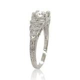 Platinum Art Deco .61ct Genuine Diamond Engagement Ring with GIA Report (#J6747)