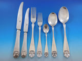 Hammered Shell Hamret Skjell by J Tostrup Norway 830 Silver Flatware Set Service