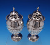 Edward Barton English Georgian Sterling Silver Salt Pepper Shaker 2pc (#5031)