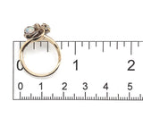 10k Yellow Gold Bypass Ring with Australian Opals in Flower Settings (#J7400)