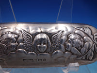 English Estate Sterling Silver and Cut Glass Dresser Box Cherubs c.1904 (#6752)