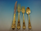 Sir Christopher Gold by Wallace Sterling Silver Flatware Service Set 12 Vermeil