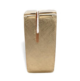 14k Yellow Gold Men's Modern Designer Ring with Brick Design Size 8.25 (#J7303)
