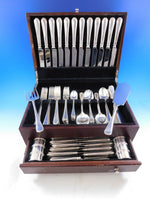 Bead Round by Carrs Sterling Silver Flatware Set Dinner Service 87 pcs England