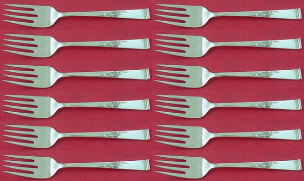 Classic Rose by Reed and Barton Sterling Silver Salad Fork Set 12 pcs 6 5/8"