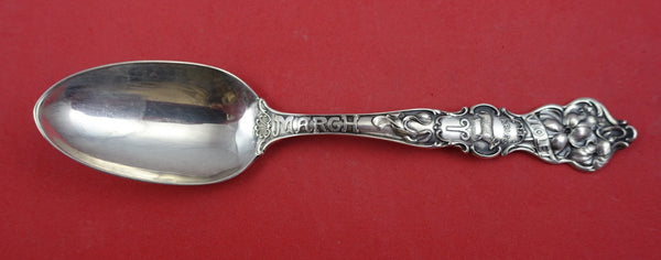 Flower of the Month by Wallace Sterling Teaspoon w/ violet March Aries 5 7/8"