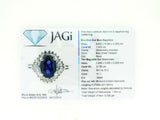 Platinum 1.42ct Blue Genuine Natural Sapphire and Diamond Ring w/ Report (#J487)