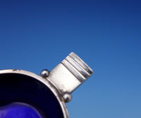 Parallel by Georg Jensen Sterling Silver Salt Dip w/Cobalt Blue Enamel (#3162)