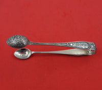 B.H. Joseph and Co English Victorian Sterling Silver Sugar Tong Chased w/ Leaves