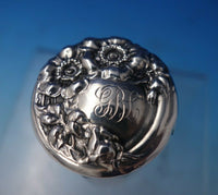 Sterling Silver Dresser Jar with Daisies on Lid c.1910 3 3/4" x 1 1/4" (#5546)