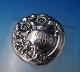 Sterling Silver Dresser Jar with Daisies on Lid c.1910 3 3/4" x 1 1/4" (#5546)
