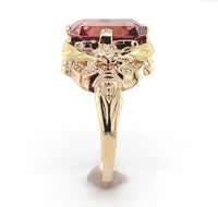 10k Rose Gold Filigree 3.80 Carat Pink Genuine Natural Tourmaline Ring (#J6550)