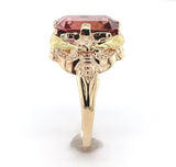 10k Rose Gold Filigree 3.80 Carat Pink Genuine Natural Tourmaline Ring (#J6550)