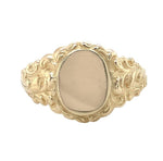 14k Yellow Gold Men's Signet Ring w/ Fancy Scrollwork Size 8.75 Jewelry (#J6791)