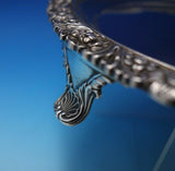 Scottish Sterling Silver Salver Tray w/ Scroll Feet and Crest / Motto (#5004)