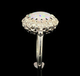14k White Gold Genuine Natural Opal and Diamond Ring Size 5.5 Jewelry (#J6494)