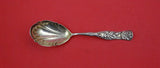 Flora by Shiebler Sterling Silver Sugar Spoon shell bowl w/ wild rose  5 7/8"