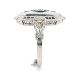 14k Gold Filigree Genuine Natural Rock Crystal Diamond Ring Size 8.75 (#J6498)