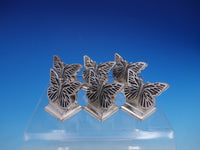 French Christofle Silverplate Set of 6 Butterfly Place Card Holders (#4146)