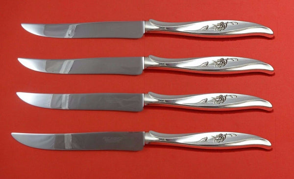Rose Ballet by International Sterling Silver Steak Knife Set Texas Sized Custom