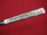 Lap Over Edge Acid Etched by Tiffany Sterling Silver Steak Carving Hone w/ Birds