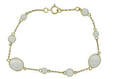 18k Yellow Gold 6.5ct Genuine Natural Moonstone Bracelet Jewelry (#J4560)