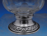 Quaker Silver Co Sterling Silver Glass Salt Pepper Shaker Holder Set 3pc (#2529)