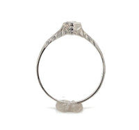 14k White Gold Child's Genuine Natural Diamond Hand Engraved Ring (#J6308)