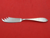 Jefferson Hand Hammered by Lunt Sterling Silver Cheese Knife AS with Four Prongs