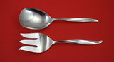 Pine Spray by International Sterling Silver Salad Serving Set flat handle 9"