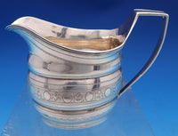 English Georgian Sterling Silver Creamer London 1802 Leaf Egg Border (#8389)
