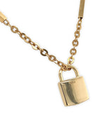 18k Gold Padlock Pendant on 18k Yellow Gold Bar Chain 16.5" Jewelry (#J7547)