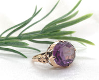 14k Rose Gold Ring with a Color Changing Synthetic Lab-Created Stone (#J7222)