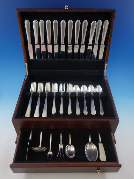 William and Mary by Lunt Sterling Silver Flatware Set for 12 Service 55 pieces