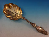 Lily by Whiting Sterling Silver Berry Spoon Gold Washed Large 9" Serving