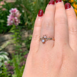 10k Rose Gold Two-Stone Genuine Natural Victorian Moonstone Ring (#J6927)