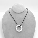 Christofle Sterling Idole de Christofle Pendant Necklace on Black Cord (#J6195)