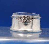 .800 Silver Salt Dip with Removable Glass Liner 2" x 1" (#7394)