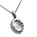 14k White Gold 1.25 Carat Genuine Natural Moonstone Blue Sapphire Pendant #J7186