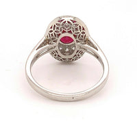 Platinum 1.78ct Genuine Natural Ruby and Diamond Ring (#J4860)