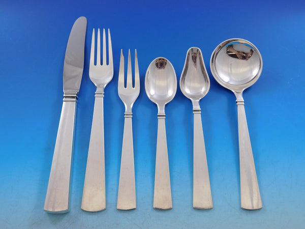 Bell by Peter Hertz Danish Sterling Silver Flatware Set 12 Service 76 Pcs Modern