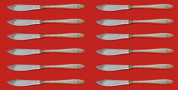Wedgwood by International Sterling Silver Fish Knife Custom Set 12 pcs 8 1/4"